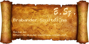Brabander Szultána névjegykártya